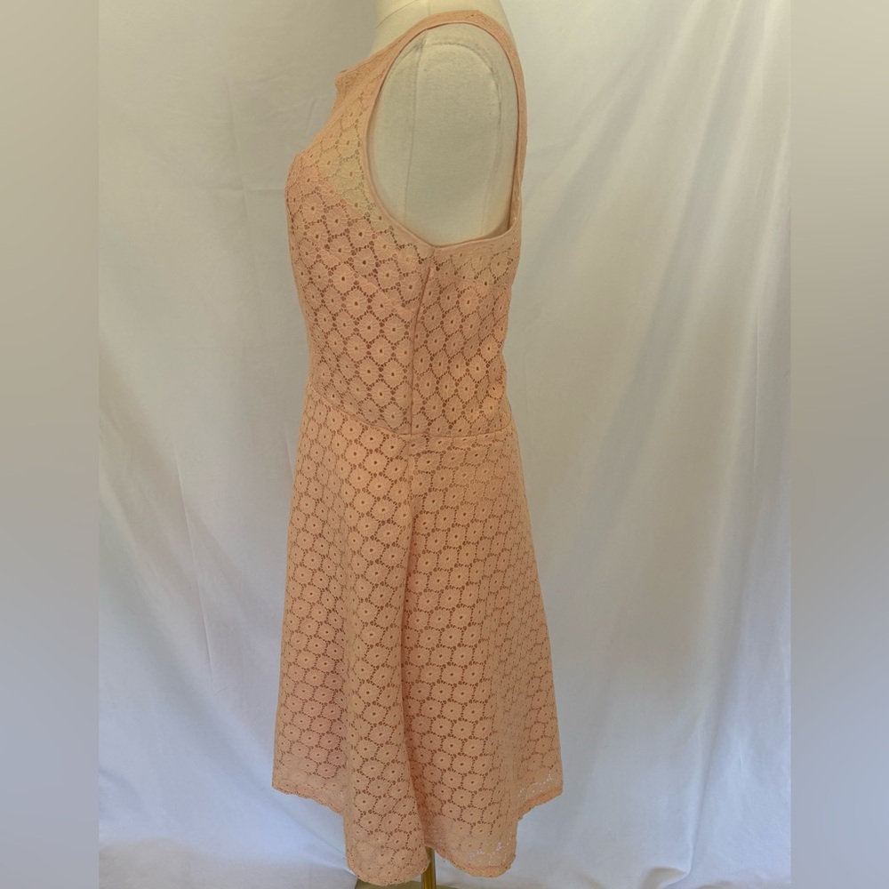 Betsey Johnson Peach Medallion Lace Fit & Flare Tea Dress Size 14 - Picture 2 of 10